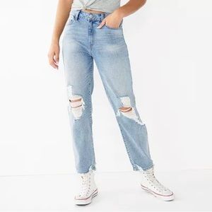 High-Rise Ankle Straight Jeans